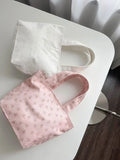 MAYTRENDS  -  Sweet Dots Flower Brief Fashion Floral Tote  Bag Y2k Aesthetic Handbags All Match Bags