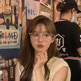 Maytrends Korean Transparent Glasses Frame Women Lovely Ins No Makeup Plain Glasses Men Eyewear Cute Decorative Computer Glasses