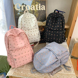 Maytrends Cute Casual Floral Prints Women Backpack Girls Bookbags Large Capacity Students Khaki School Book Bags Travel Backpack Mochilas