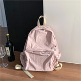 MAYTRENDS  -  Large Capacity College Student Backpack Women New Fashion Korean Nylon Backpack School Bag Versatile Casual Solid Backpacks