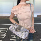 MAYTRENDS  -  Leopard Printed Y2k Shoulder Bags High Quality Streetwear Crossbody Bags Rivet Decor Punk Underarm Bags Fashion Bags For Women