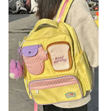 MAYTRENDS  -  Kawaii Women Backpacks Cartoon Toast Patchwork Large Capacity Students Mochilas Para Mujer High School Aesthetic Girls Bags