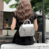 MAYTRENDS  -  Fashion Women Backpacks  New Trend Silver PU Chains Shoulder Bags Individuality Casual Daily Commute Bolso Mujer