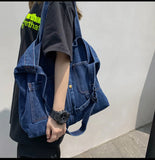 MAYTRENDS  -  New Harajuku Wash Denim Bag Women Shopping Handbags Large-capacity Shoulder Bag Female Korean Girls Messenger Bag