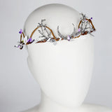 MAYTRENDS  -  Elf Crystal Crescent Twig Branch Hair Tiara Bride Hair Crown Wedding Hair Jewelry for Gift