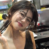 Maytrends Korea Trend Round Glasses Frame Women No Makeup Star Style Glasses Men Contrasting Cute Decorative Glasses