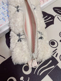 MAYTRENDS  -  Bow Embroidery Lamb Brush Bag for Girls Stationery Storage Bag for Girls Gift Makeup Bag  Pencil Case Korean Stationery Kawaii