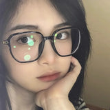 Maytrends Korea Artistic Big Glasses Frame Women Lovely INS No Makeup Plain Glasses Men Eyewear Cute Decorative Computer Glasses