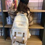 Maytrends Teenage Girl Boys Fashion School Bag College Student Women Backpack Trendy Travel Lady Laptop Cute Backpack Black New Female Bag