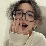 Maytrends Korean Big Frame Glasses Frame Girl Ins No Makeup Plain Glasses Men Eyewear Cute Decorative Computer Glasses