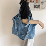 MAYTRENDS  -  New Harajuku Wash Denim Bag Women Shopping Handbags Large-capacity Shoulder Bag Female Korean Girls Messenger Bag