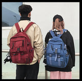 Maytrends Preppy Style Black Backpack Unisex Women Men Backpack Nylon Waterproof Multi-Pocket Design Mochilas Teenagers Shoulder Bag