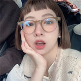 Maytrends Korean Retro Anti-blue Glasses Women Fashion Plain Glasses Men Eyewear Cute Decorative Computer Glasses