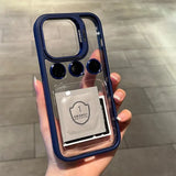 Lens Metal Ring Protector Stand Phone Case For IPhone 15 12 13 14Pro Max 11 Camera Glass Protection Transparent Shockproof Cover