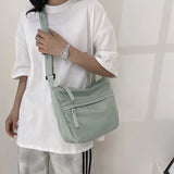 MAYTRENDS  -  Fashionable Commuter Large Capacity Crossbody Bag Simple Sweet Casual Shoulder Bag Artistic Girl Trendy Underarm Tote Bag