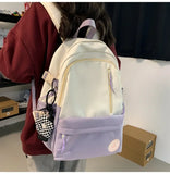 Maytrends Women's High School Simple Backpack Ins Style Korean Version Large Capacity Double Shoulder Bag For Junior High Students