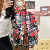 MAYTRENDS  -  Vintage Women Backpacks Large Capacity Aesthetic Plaid Punk Mochilas Para Mujer Casual Students Daily Commute Bag Female