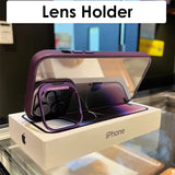 Lens Metal Ring Protector Stand Phone Case For IPhone 15 12 13 14Pro Max 11 Camera Glass Protection Transparent Shockproof Cover