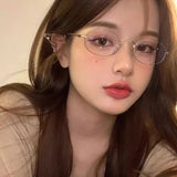 Korea Pure Desire Glasses Frame Women No Makeup Star Style Glasses Men Contrasting Cute Decorative Glasses