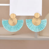 Fashion Bohemian Big Tassel Dangle White Fringe Female Earrings Drop Earrings for Women Statement Wedding Jewelry