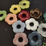 10 PCS 27mm Acrylic Half Hole Flower Beads For Headwear Earrings Accessories DIY Jewelry Making Materials