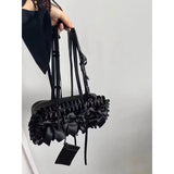 MAYTRENDS  -  Gothic Women Handbags Fashion 2024 Lace Bow E Girl Underarm Shoulder Bag Luxury Designer Subculture Bolsas Femininas