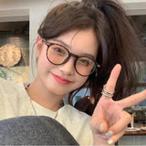 Maytrends Korea Retro Cute Round Glasses Frame Women Lovely Ins No Makeup Plain Glasses Men Eyewear Cute Decorative Computer Glasses