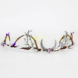 MAYTRENDS  -  Elf Crystal Crescent Twig Branch Hair Tiara Bride Hair Crown Wedding Hair Jewelry for Gift