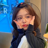 Maytrends Korea Tea Big Glasses Frame Women Lovely INS No Makeup Plain Glasses Men Eyewear Cute Decorative Computer Glasses