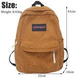 Maytrends  -   Cute Corduroy Fashion Woman Backpack Schoolbag For Teenage Girls Men Harajuku Female Preppy Style Bag Student Lady Book BagPack