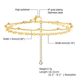Ultra Thin Chain Link Cross Bracelet Stainless Steel Women&#39;s Adjustable Link Stacked Layered Chain Bracelets
