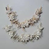 Handmade Alloy Flower Leaf Rhinestones Ceramic Flower Bridal Headband Wedding Headpieces Bridesmaids Women Hair Jewelry