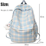 Maytrends Fashion New Lady Lattice Travel School Bag Female Plaid Cute College Backpack Trendy Women Bag Girl Cool Kawaii Laptop Backpack