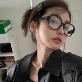 Maytrends Korea Retro Thick Glasses Frame Women Lovely INS No Makeup Plain Glasses Men Eyewear Cute Decorative Computer Glasses