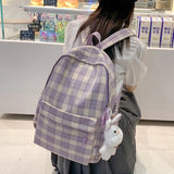 Maytrends Fashion New Lady Lattice Travel School Bag Female Plaid Cute College Backpack Trendy Women Bag Girl Cool Kawaii Laptop Backpack