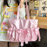 MAYTRENDS  -  Aesthetic Ita Bags Women New Harajuku Y2K Ribbon 2 Sides Tote Shoulder Bolso Mujer Glossy Designer Luxury Handbags Female