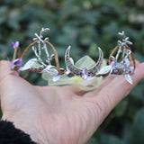 MAYTRENDS  -  Elf Crystal Crescent Twig Branch Hair Tiara Bride Hair Crown Wedding Hair Jewelry for Gift