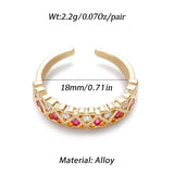 Luxury Love Shape Rings Letter Geometric Copper Rings For Women Gold Color CZ Ring Fashion Jewelry 2020