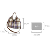 MAYTRENDS  -  Women's Woolen Cloth Plaid Shoulder Bag Adjustable Crossbody Bags Large Capacity Student Handbag Autumn Winter