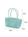 MAYTRENDS  -  PVC Handheld Hollow Woven Tote Bag Vegetable Basket Shoulder Bags Beach Vacation Picnic Handbag Summer