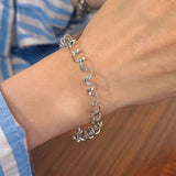 Minimalist Silver Color Chain Bracelets New Trends Creative Design Coil Geometric Handmade Birthday Party Jewelry Gifts