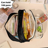 Maytrends  Cute Multi Layer Pencil Case Pouch, Large Capacity Pen Case Bag,Durable Stationery Storage Bag For Students, School&Office