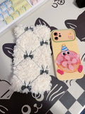 MAYTRENDS  -  Bow Embroidery Lamb Brush Bag for Girls Stationery Storage Bag for Girls Gift Makeup Bag  Pencil Case Korean Stationery Kawaii