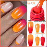 Thermal Gel Nail Polish Winter yellow Pink 3 Layers Temperature Color Changing Semi Permanent Soak Off Nail Art Varnish