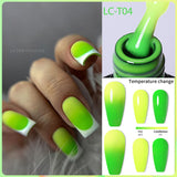 Thermal Gel Nail Polish Winter yellow Pink 3 Layers Temperature Color Changing Semi Permanent Soak Off Nail Art Varnish