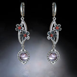 Boho Silver Color  Flower Ear Drop Dangle Earrings Women Wedding Party Jewelry Gift