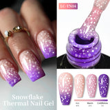 Thermal Gel Nail Polish Winter yellow Pink 3 Layers Temperature Color Changing Semi Permanent Soak Off Nail Art Varnish