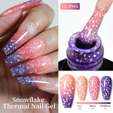 Thermal Gel Nail Polish Winter yellow Pink 3 Layers Temperature Color Changing Semi Permanent Soak Off Nail Art Varnish