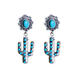 Boho Silver Color  Flower Ear Drop Dangle Earrings Women Wedding Party Jewelry Gift