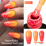 Thermal Gel Nail Polish Winter yellow Pink 3 Layers Temperature Color Changing Semi Permanent Soak Off Nail Art Varnish